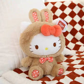 Hello Kitty Polka Dot Hearts Brown Bunny Plushie